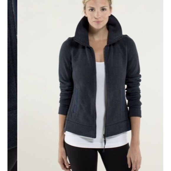 Lululemon Size 6? Small Inkwell Navy Blue En Route Jacket Full Zip - Picture 1 of 12